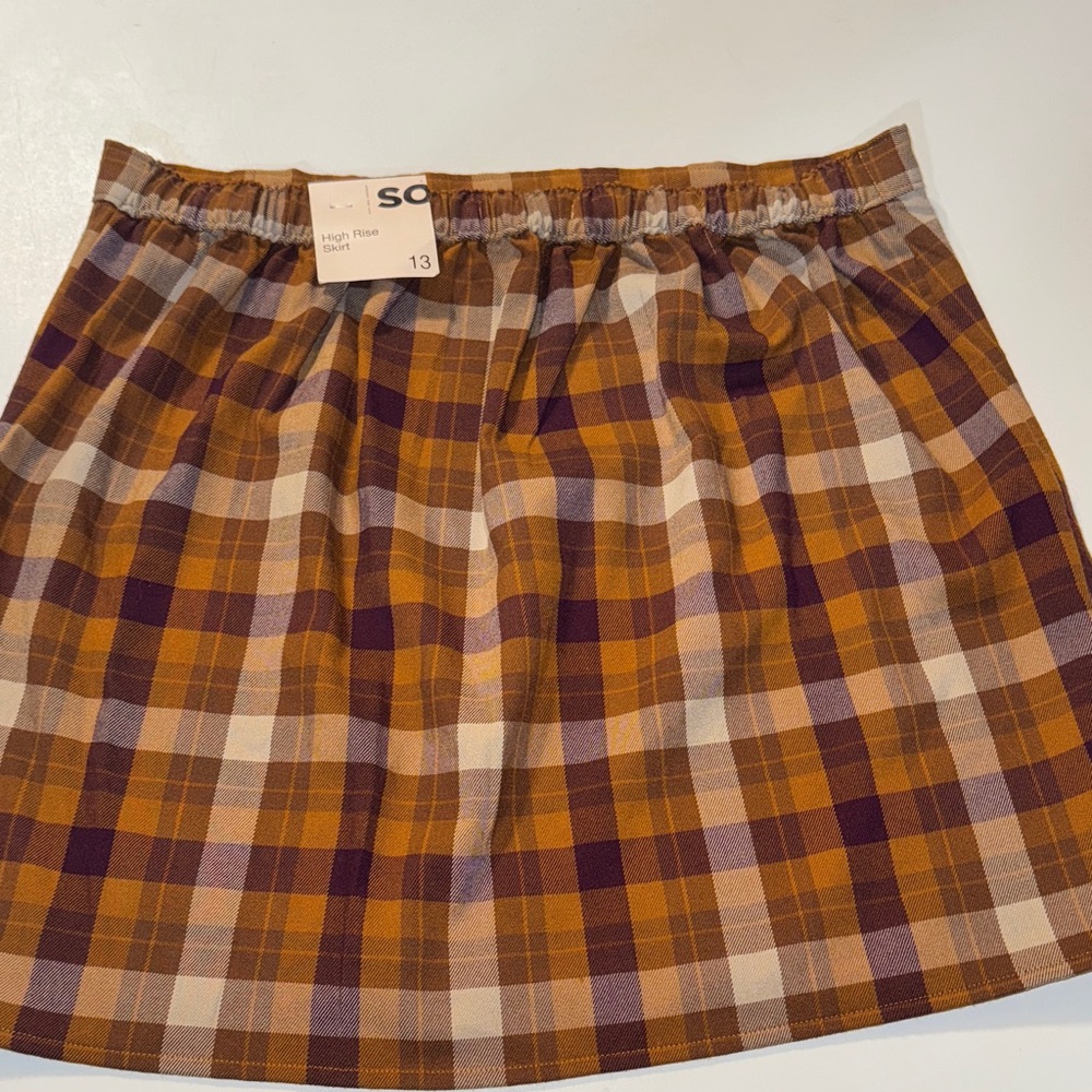 SO‎ Women's Plaid A-Line Skirt - Purple and Orange perfect fall colors! - Picture 5 of 6